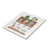 Wasserfarbe Küche Utensils Boho Style Fliese (Seite)