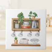 Wasserfarbe Küche Utensils Boho Style Fliese