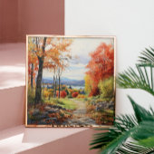 Wasserfarbe Kunst Herbst Wald in Vermont Poster
