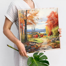 Wasserfarbe Kunst Herbst Wald in Vermont Poster