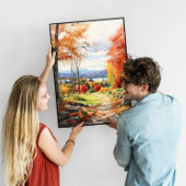 Wasserfarbe Kunst Herbst Wald in Vermont Poster