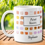 Wasserfarbe Künstler Name Paint Water Rust Kaffeetasse<br><div class="desc">Diese Tasse ist mit einem Aquarellmuster von Farbmustern in Terrakotta- und Rosttönen dekoriert. Die Worte Paint Water werden hinzugefügt und eine Nicht Paint Water Version ist auch in meinem Geschäft. Ideal für einen Künstler oder jemanden, der gerne malt. Personalisieren Sie es mit Ihrem Namen oder Monogramm. Wenn wir unsere Kunstwerke...</div>