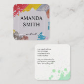 Wasserfarbe | Künstler Quadratische Visitenkarte (Vorne/Hinten)