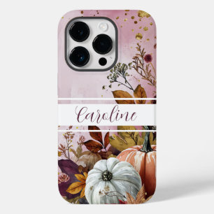 Wasserfarbe Kürbisfall-Design mit Namen Case-Mate iPhone 14 Pro Hülle