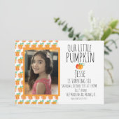 Wasserfarbe Kürbiskürbis Foto Einladung (Stehend Vorderseite)