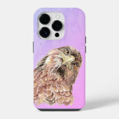 Wasserfarbe Kurz: Hawk Funny Bird Art iPhone Hülle (Rückseite)