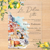Wasserfarbe La Dolce Vita Italienisches Brautparty Acryleinladungen