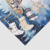 Wasserfarbe Lady Gnome Blauer Wald Frohe Weihnacht Seidenpapier (Ausschnitt)