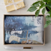 Wasserfarbe Lady Gnome Blauer Wald Frohe Weihnacht Seidenpapier (Geschenk)