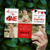 Wasserfarbe Ladybug 3 Foto Einladung zum Geburtsta