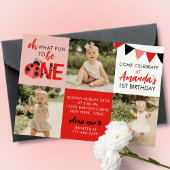 Wasserfarbe Ladybug 3 Foto Einladung zum Geburtsta