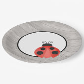 Wasserfarbe Ladybug auf Holz-Party Pappteller (Schrägansicht)