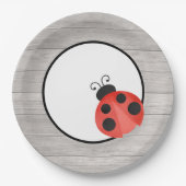 Wasserfarbe Ladybug auf Holz-Party Pappteller (Vorderseite)