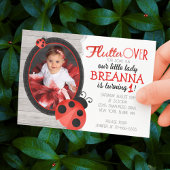Wasserfarbe Ladybug Foto Geburtstag Einladung
