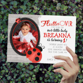Wasserfarbe Ladybug Foto Geburtstag Einladung