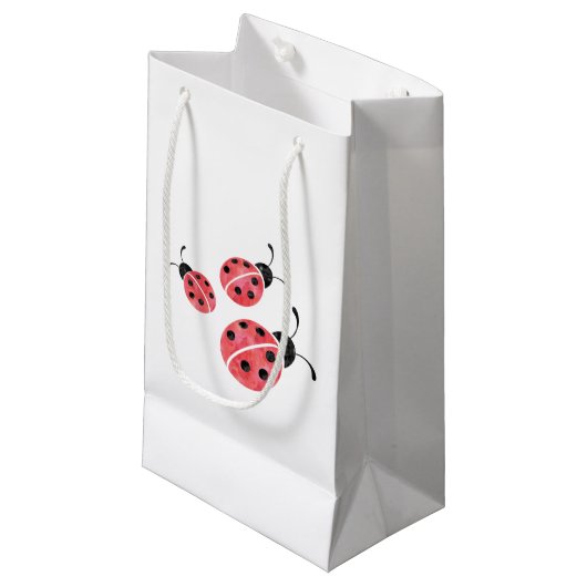 Wasserfarbe Ladybug Geschenktasche Kleine Geschenktüte (Vorderseite Schrägansicht)