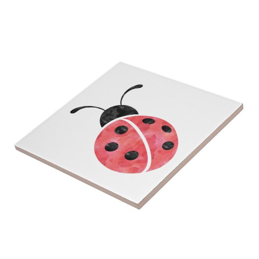 Wasserfarbe Ladybug Keramik Tile Fliese (Seite)