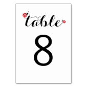 Wasserfarbe Ladybug Kinderdusche Tischnummern (Rückseite)