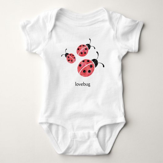 Wasserfarbe Ladybug Lovebug Baby Bodysuit Baby Strampler (Vorderseite)