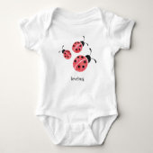 Wasserfarbe Ladybug Lovebug Baby Bodysuit Strampler (Vorderseite)