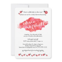 Wasserfarbe Ladybug Mädchen Kinderdusche Einladung