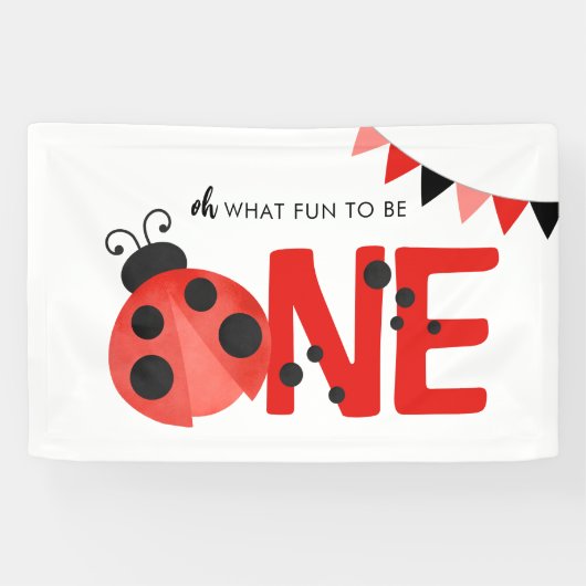 Wasserfarbe Ladybug Oh, was Spaß, ein Party zu sei Banner (Horizontal)