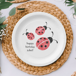Wasserfarbe Ladybug Personalisiert Paper Teller