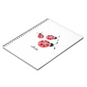 Wasserfarbe Ladybug Personalisierte Spiralfolie Notizblock (Linke Seite)