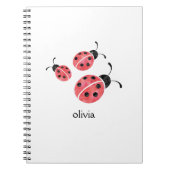 Wasserfarbe Ladybug Personalisierte Spiralfolie Notizblock (Vorderseite)