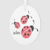 Wasserfarbe Ladybug Personalisiertes Ornament (Vorderseite)
