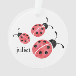 Wasserfarbe Ladybug Personalisiertes Ornament