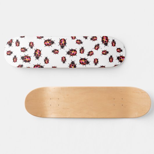 Wasserfarbe Ladybugs Muster Skateboard (Horizontal)
