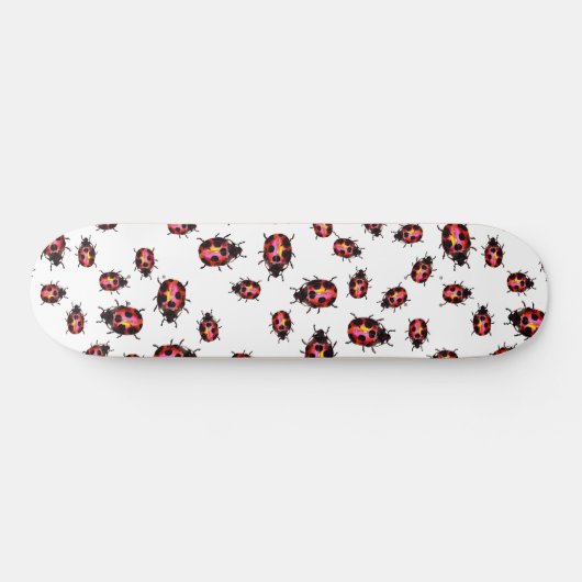 Wasserfarbe Ladybugs Muster Skateboard (Horizontal)