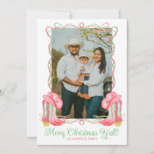 Wasserfarbe Land Weihnachten Cowboy Boots Foto (Vorderseite)