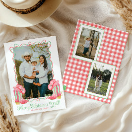 Wasserfarbe Land Weihnachten Cowboy Boots Foto