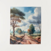 Wasserfarbe Landschaft Wandteppich (Vorderseite)