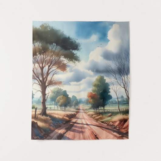 Wasserfarbe Landschaft Wandteppich (Vorderseite)