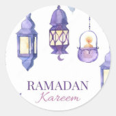 Wasserfarbe Lanterns Ramadan Kareem Ramadan Sticke Runder Aufkleber (Vorderseite)
