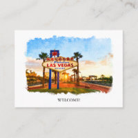 Wasserfarbe Las Vegas Zeichen Willkommen bei Hochz
