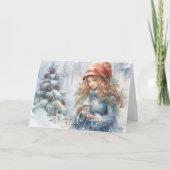 Wasserfarbe Laterne Weihnachtsfeiertag Karte (Vorderseite)