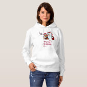 Wasserfarbe Laughing Santa Claus Rudolf lächeln Hoodie (Vorne ganz)