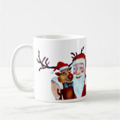 Wasserfarbe Laughing Santa Claus Rudolf lächeln Kaffeetasse (Links)