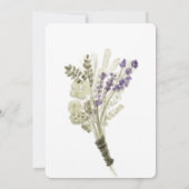 Wasserfarbe Lavender Bouquet Botany Brautparty Einladung (Rückseite)