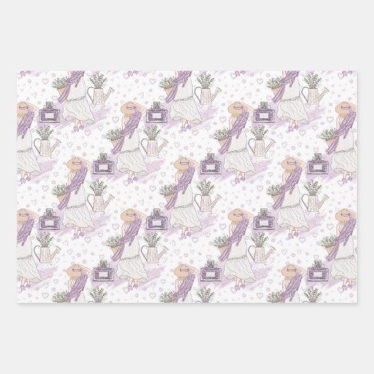 Wasserfarbe Lavender Bouquet Geschenkpapier Set (Vorderseite 2)