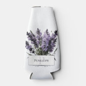 Wasserfarbe Lavender Bouquet Personalisiert Flaschenkühler (Vorderseite)