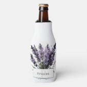 Wasserfarbe Lavender Bouquet Personalisiert Flaschenkühler (Flaschenvorderseite)