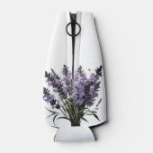 Wasserfarbe Lavender Bouquet Personalisiert Flaschenkühler (Rückseite)