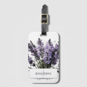 Wasserfarbe Lavender Bouquet Personalisiert Gepäckanhänger (Vorderseite Vertikal)