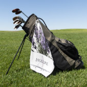 Wasserfarbe Lavender Bouquet Personalisiert Golfhandtuch (Gras)