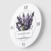 Wasserfarbe Lavender Bouquet Personalisiert Große Wanduhr (Winkel)
